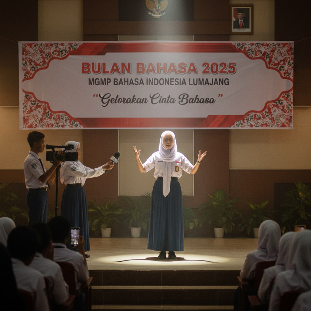 Gelorakan Cinta Bahasa, MGMP Bahasa Indonesia Tetapkan Jagoan Puisi dan Reportase SMP se-Lumajang